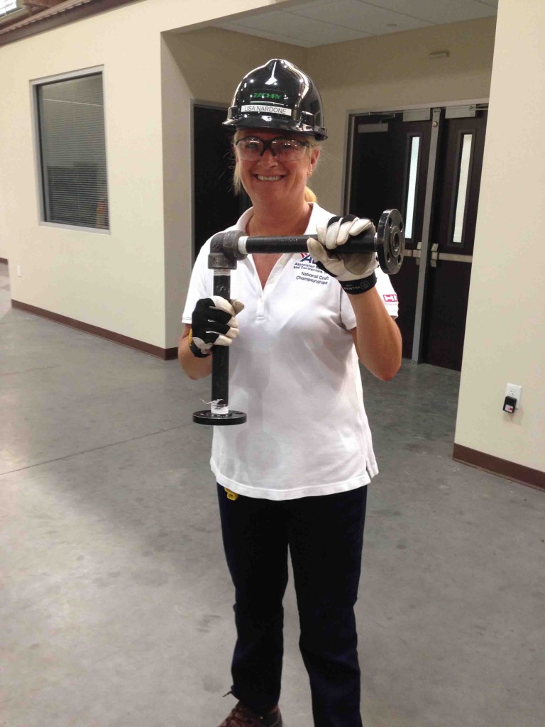 Lisa Nardone on Day four learning the pipefitting trade